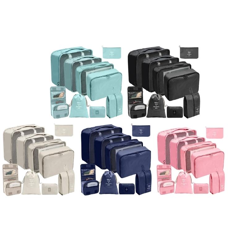 9pcs/set Travel Organizer Storage Bags Suitcase Packing Portable Luggage Bag