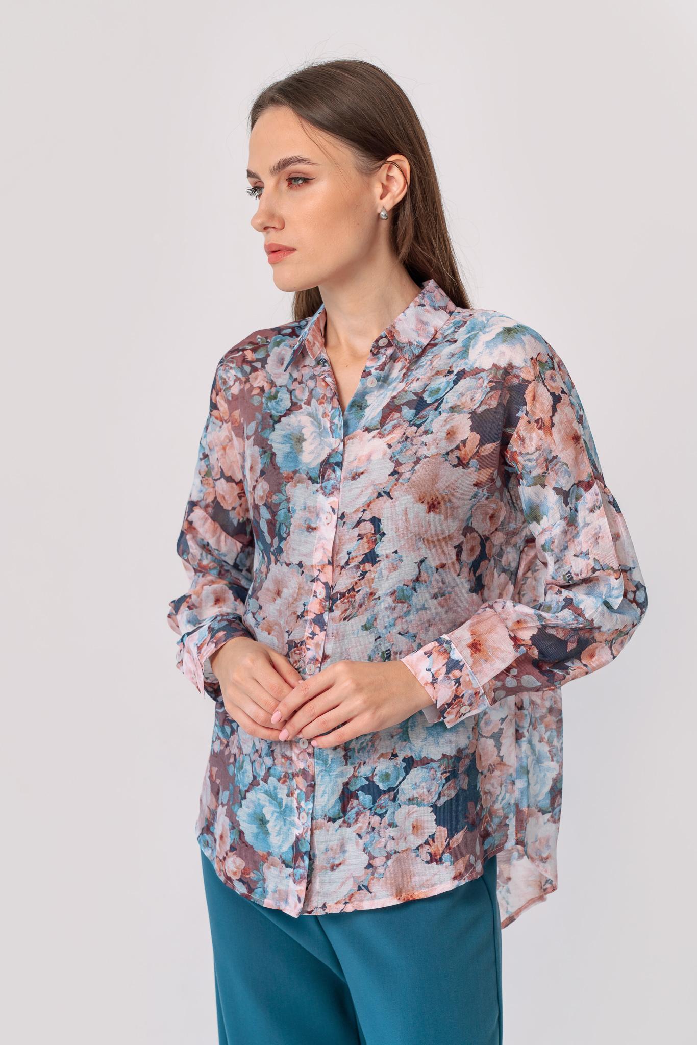 

Вільна блуза оверсайз із тонкої тканини зі спущеними плечима 36