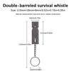 Double-Barreled Survival Whistle, High Decibel Pendant Keychain Whistle for Ourdoor Survival Emergency Camping Portable Whistle