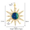 New Trendy Shining Space Sun Moon Star Charm Pendant, Gold Inlaid Cubic Zirconia Jewelry Necklace Bracelet Making Supply L44