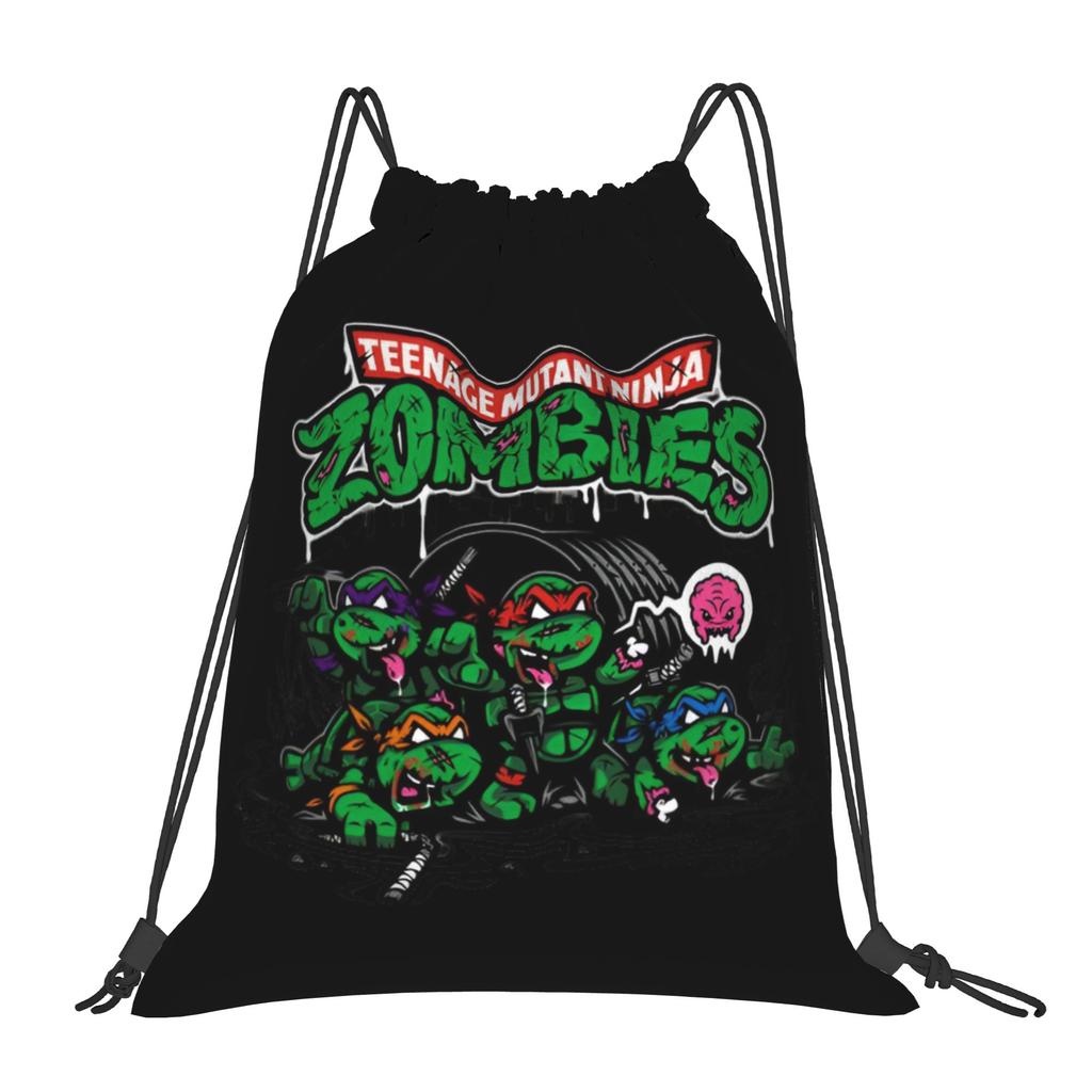 Custom Ninjas Turtles Drawstring Backpack Sports Gym Bag for Men Women Superhero Training Sackpack