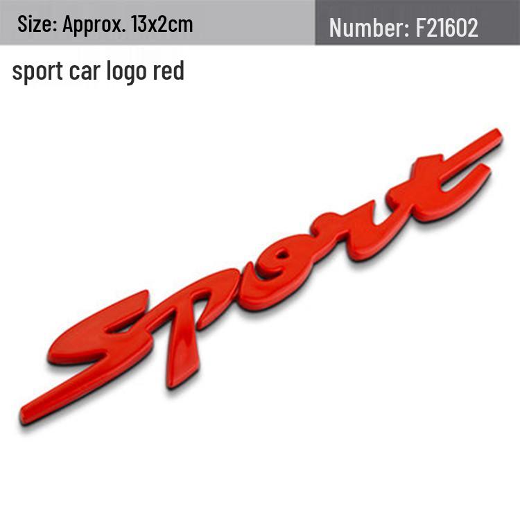 

Metal Sport Car Emblem & Personality Decal Stickers for Body and Tail червоний
