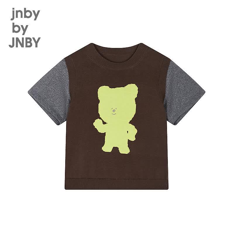 Детский вязаный пуловер с коротким рукавом JNBY by JNBY 110 темно-коричневого