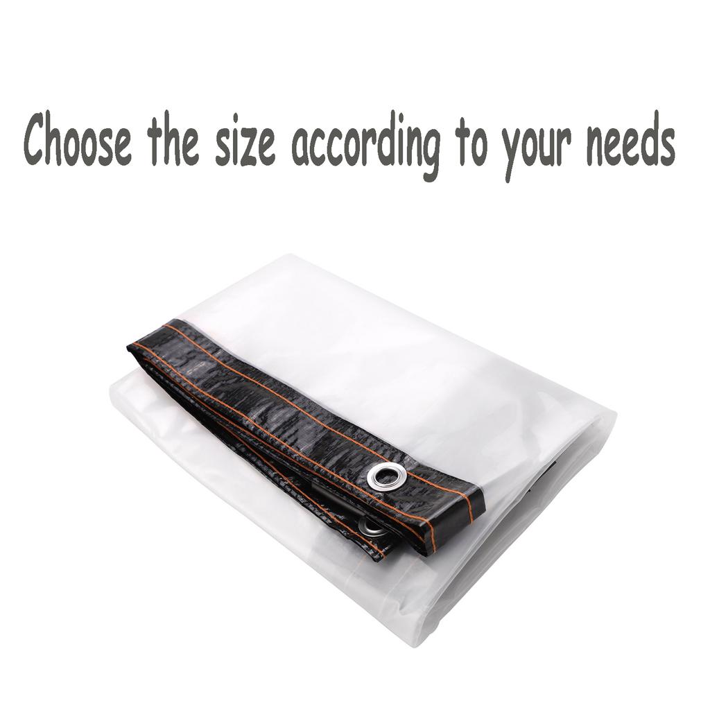 Clear Tarp Clear Water Proof Heavy Duty Transparent Tarps Cover for Outdoor Garden Porch Tent