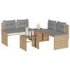 VidaXL Garden Lounge Set with Cushions 4 Pcs Beige Braided Resin, Outdoor Sofa Set, Garden Lounge, Set 4003881