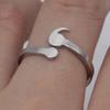 Creative semicolon open ring, personalized silver compact ring for women