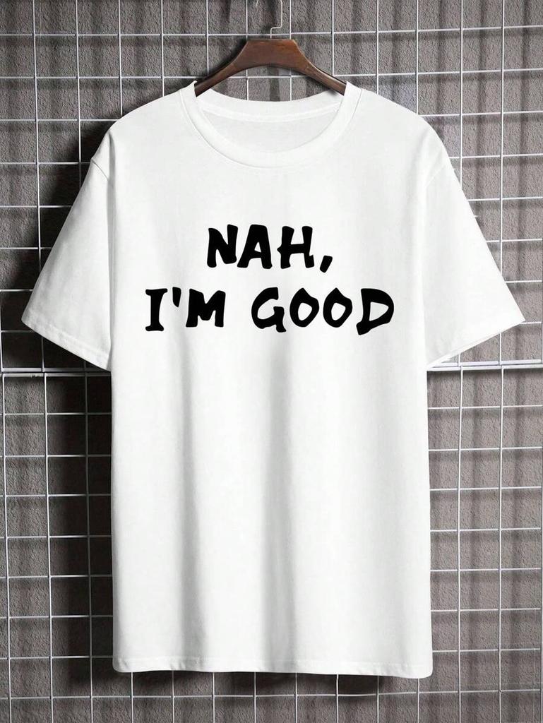 Manfinity Homme Unisex's Short Sleeve T-Shirt With Slogan Print