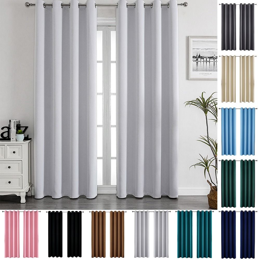 Door Curtains Drapery Panel Sun Protection Shading Curtains Blackout Curtains