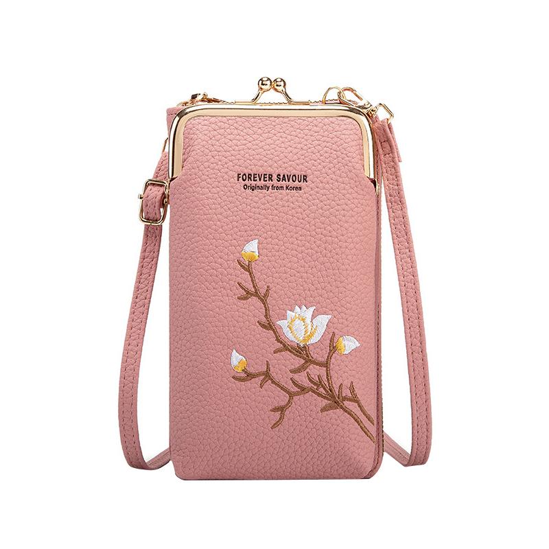 

Women Sling Cross-Body Wallet With Mobile Cell Phone Holder, Crossbody Phone Purses For Women, Mini Cross Body Bag темно-розовый