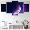 5 Pièces Toile Arts Muraux Affiche Peinture Nature Esthétique Papier Peint Lune Décoration Intérieure Impression d'Image Pour Salon Murale