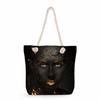 Multifunctional Cool Black People Printed Thick Rope Shoulder Beach Bag Casual Large Capacity Handbag 0114