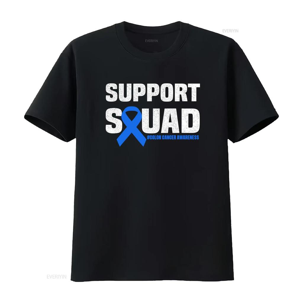 Colon Cancer Awareness Support Squad T Shirt Premium Quality Soft Fabric Unique Design for Advocates vintage Washed