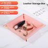2PCS Nordic Leather Desktop Storage Tray PVC Leather Jewelry Cosmetic Key Storage Tray Desktop Folding Organizer Storage Box