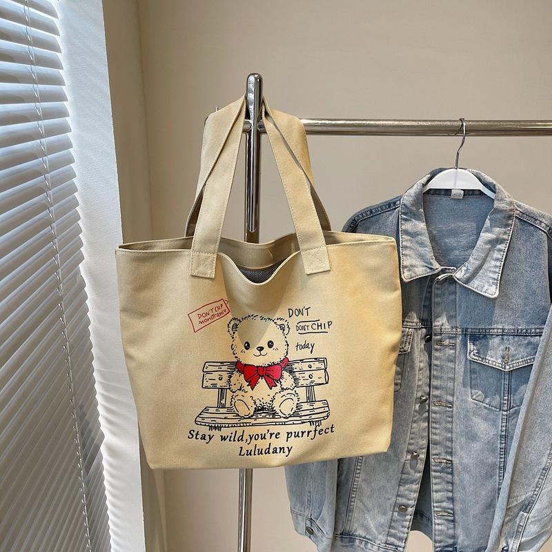 

Корейская версия большой сумки в иностранном стиле, женская, 2025 новая, повседневная модная сумка-тоут из холста, большой вместимости, для поездок на работу, на плечо хаки