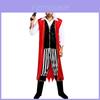 Elegant And Stylish Couples Pirate Costume For Halloween Parties With Red Cloak
