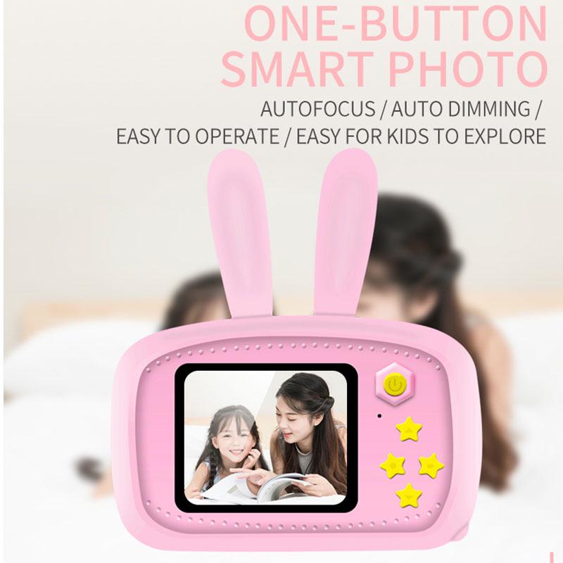 Non-Toxic New Mini Cartoon Rabbit Camera 2 Inch Hd Screen Educational Children Toys Portable Video Digital Camera Slr Camera For Kid Gifts