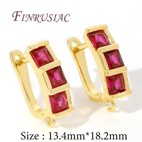 18K Real Gold Plated Crystal Zirconia Earring Hooks Clasps,Shvenzy Earwires,Fasteners For Earrings,DIY Earring Accessories