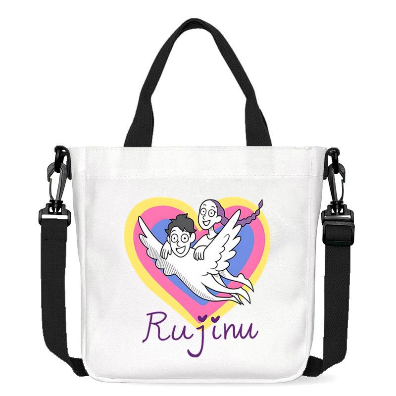 Anime Cartoon Print Office Worker Commuter Portable Messenger Bag Student Large Capacity Casual Handbag