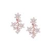 Rose Dazzling Cubic Zirconia Floral Brass Necklace & Earring Set For Women
