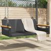 VidaXL Swing Black 109x62x40 Cm Braided Resin, Hanging Chair, Swing Seat, Rattan Hanging Chair, Chair 368143
