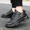 Autumn New Men's Outdoor Casual Shoes Leather Mesh Optional Black Classic Security Work Shoes Lightweight Breathable Running Shoes