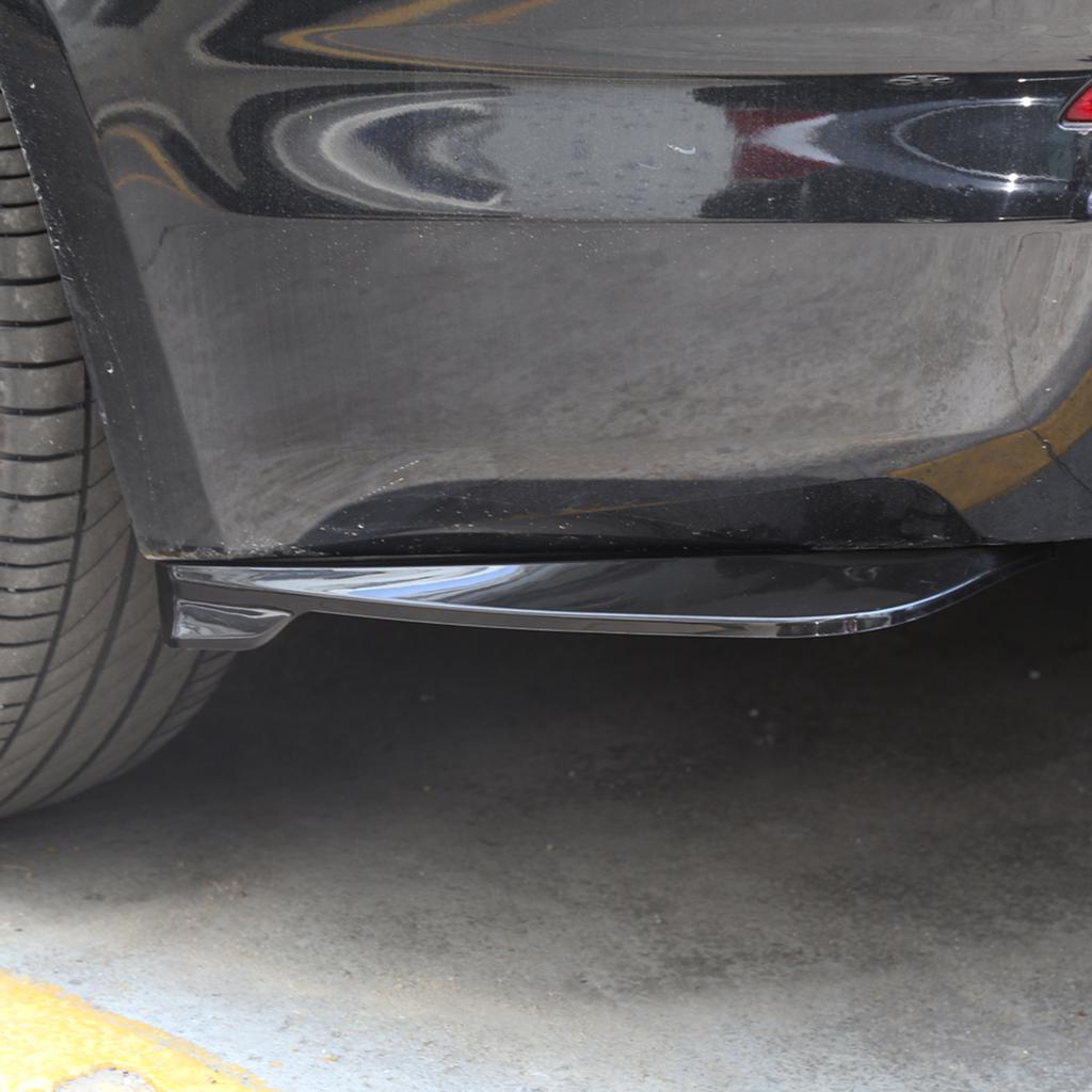 Rear Bumper Lip Splitter   Car Side  Fins Body Lip Spoiler Chin Skirt Protector, Black