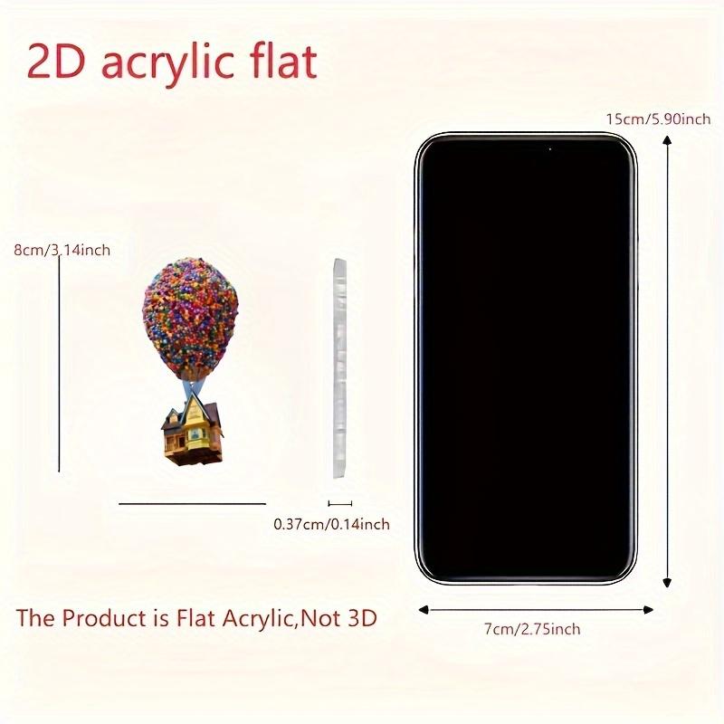 2D Akrylová Plochá Závěsná Ozdoba s Hravým Designem Domku s Balónky, Kreativní Dekorace Interiéru Auta, Slavnostní Párty Doplněk