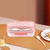 Bento Lunch Box Cookware Smooth Edge Case for Kitchen Traveling Office Grey