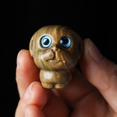 Miniature Wooden Zodiac Dog Figurine Cute Desk Accessories Animal Figures Ornament Living Room Decoration Home Birthday Gift