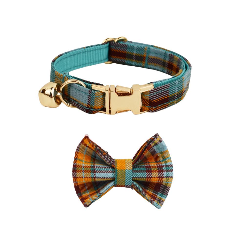 Plaid Bow Tie Pet Collar