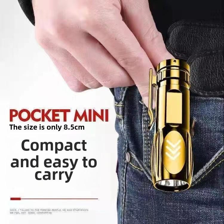 Tragbare Superhelle LED Superhell Hohe Leistung Große Reichweite Wiederaufladbare Mini-Taschenlampe