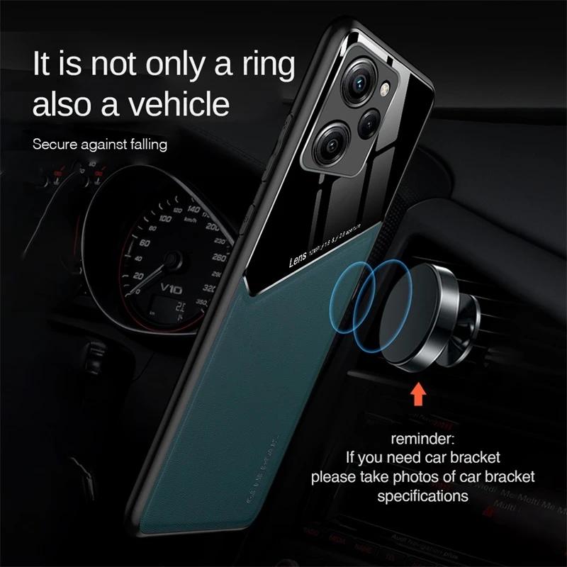 Für Xiaomi Poco X5 Pro 5G Rückseite Lederhülle F5 M4 M3 X4 X3 F3 Pro Stoßfest Coque F4 Gt X3 NFC M5 M5S C40 Hülle Auto Magnetisch