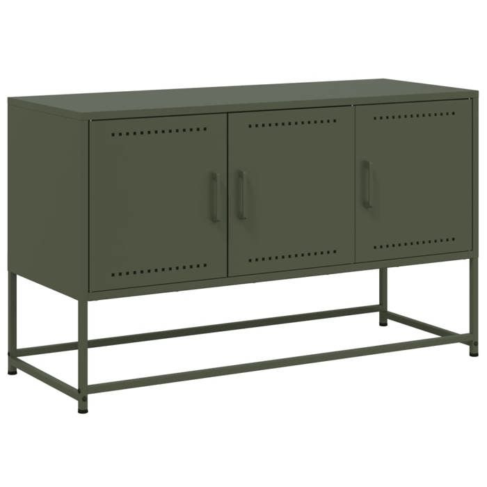 VidaXL TV Cabinet Olive Green 100.5x39x60.5 Cm Steel, TV Stand, TV Sideboard, Multimedia Cabinet, TV Bench, Hifi Cabinet, Center 846480
