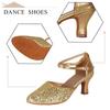 Womens Modern Dance Shoes Heeled Ballroom Dancing Shoes Party Sequin Dance Shoes 5CM