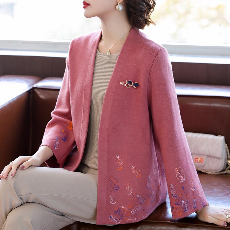 

Элегантный вязаный кардиган с V-образным вырезом для женщин среднего возраста XL