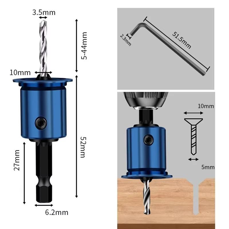Wiertło do drewna Profesjonalne 2 w 1 Wiertło do metalu Warsztat mechaniczny Narzędzie obrotowe Narzędzia do otworów pogłębianych Akcesoria
