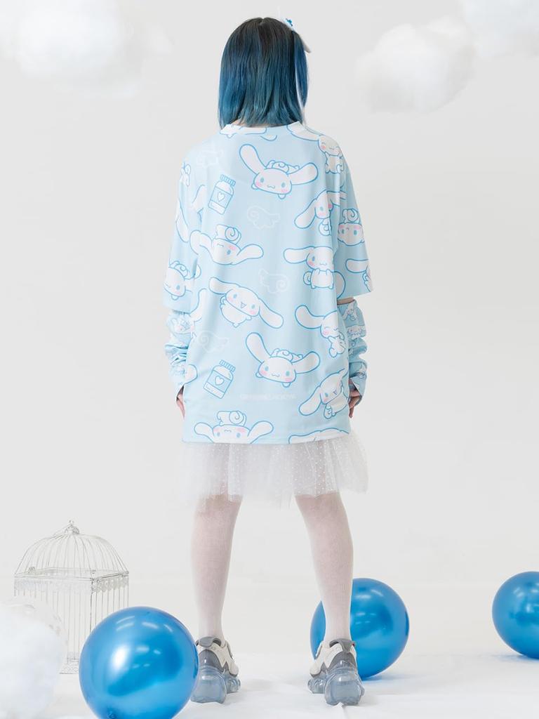 Cinnamon Arm Cover ACDC RAG Harajuku Style Sanrio Collaboration Cinnamoroll Unisex [ACDC Rag] (Blue)