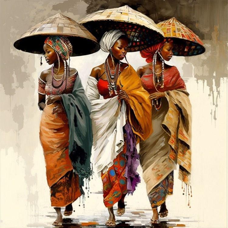 Arte Culturale Africana Etnica Stampe Poster Donna Nera Per Soggiorno Decorazioni per la Casa Ragazza Africana Astratta Pittura su Tela Arte da Parete