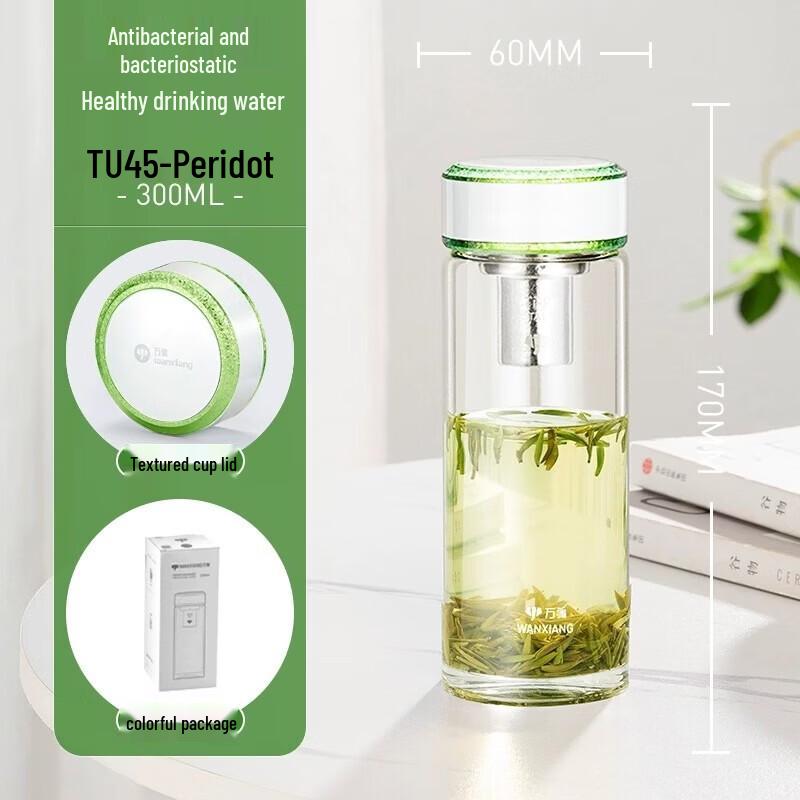 WANXIANG Titanium Silver Antibacterial Single-Wall Glass Bottle