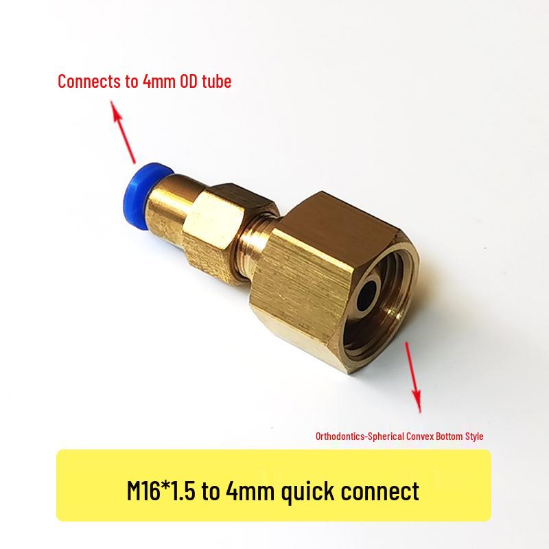 

Редуктор тиску азоту з швидкороз ємним фітингом 4 мм та манометром кисневого регулятора, адаптер M16