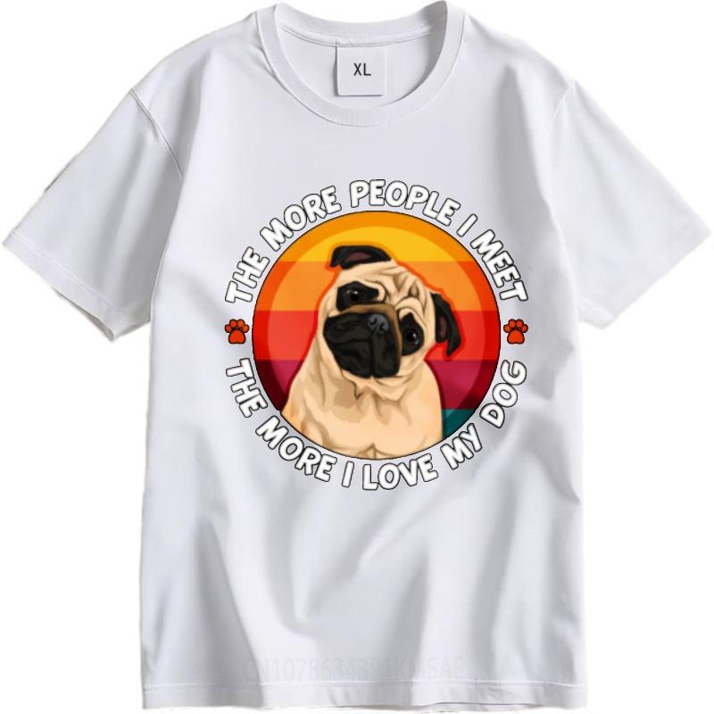 Comfortable Boys Summer Tshirt Black The More People I Meet The More I Love My Dog Hiphop Male Teeshirt Lightweight Tee