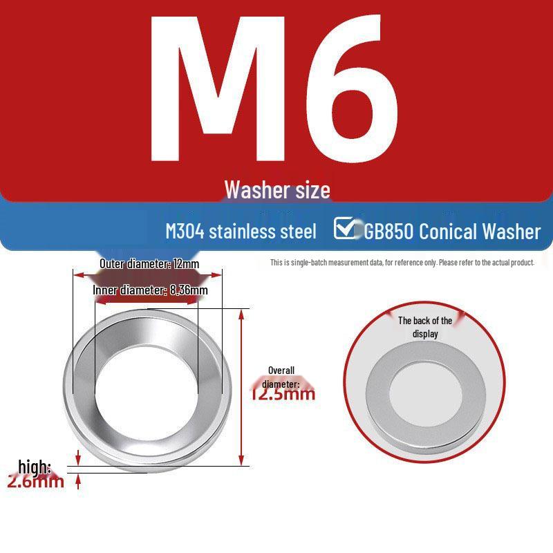 304 Stainless Steel Conical, Spherical, and Concave Convex Washers (M6, M8, M10, M12)