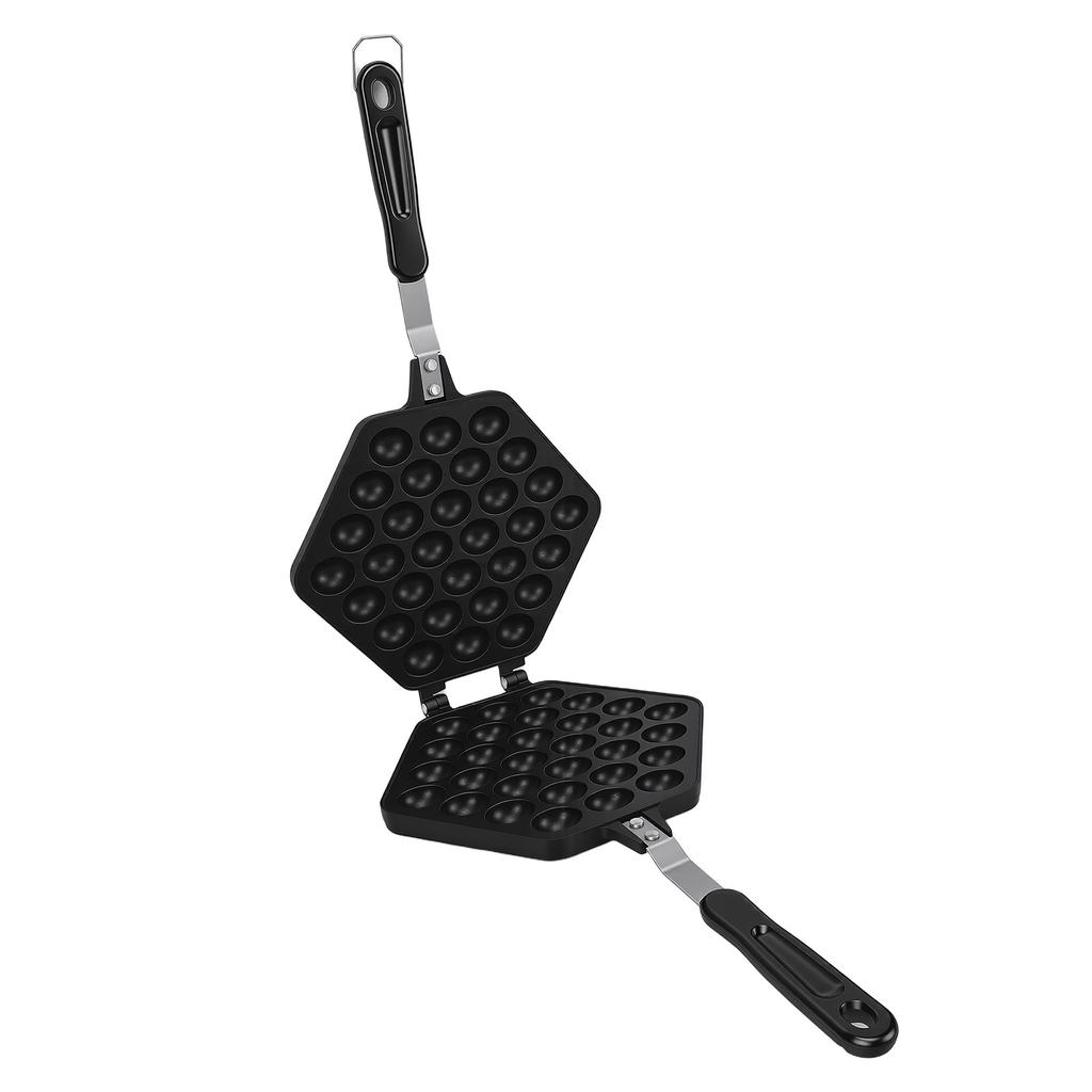 Bubble Waffle Pan Anti Stick Double Sided Stovetop Bubble Waffle Maker with Anti Scald Handles for Home Commercial Use