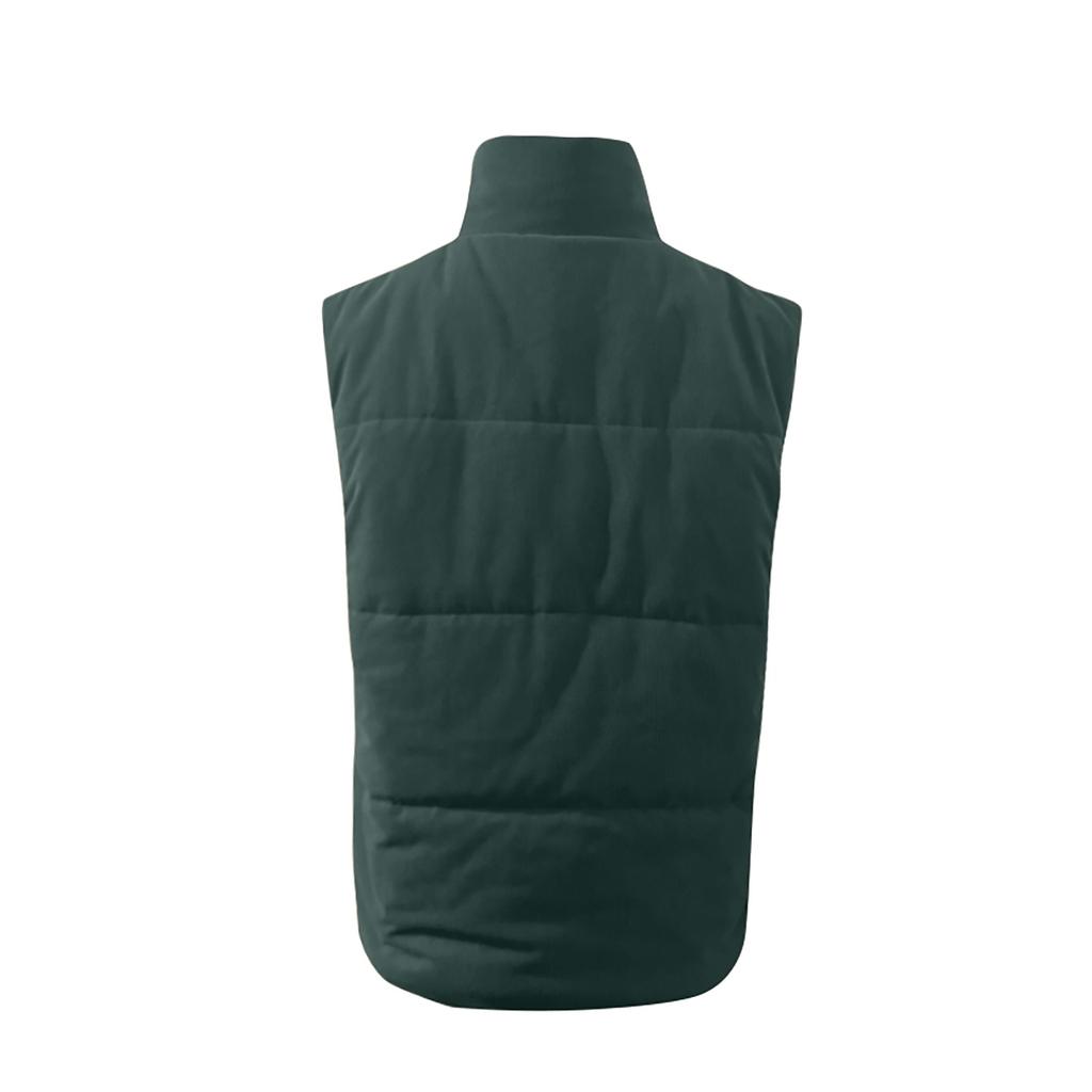 Women's Fashion Casual Zipper Sleeveless Color Thickened Vest Jacket
