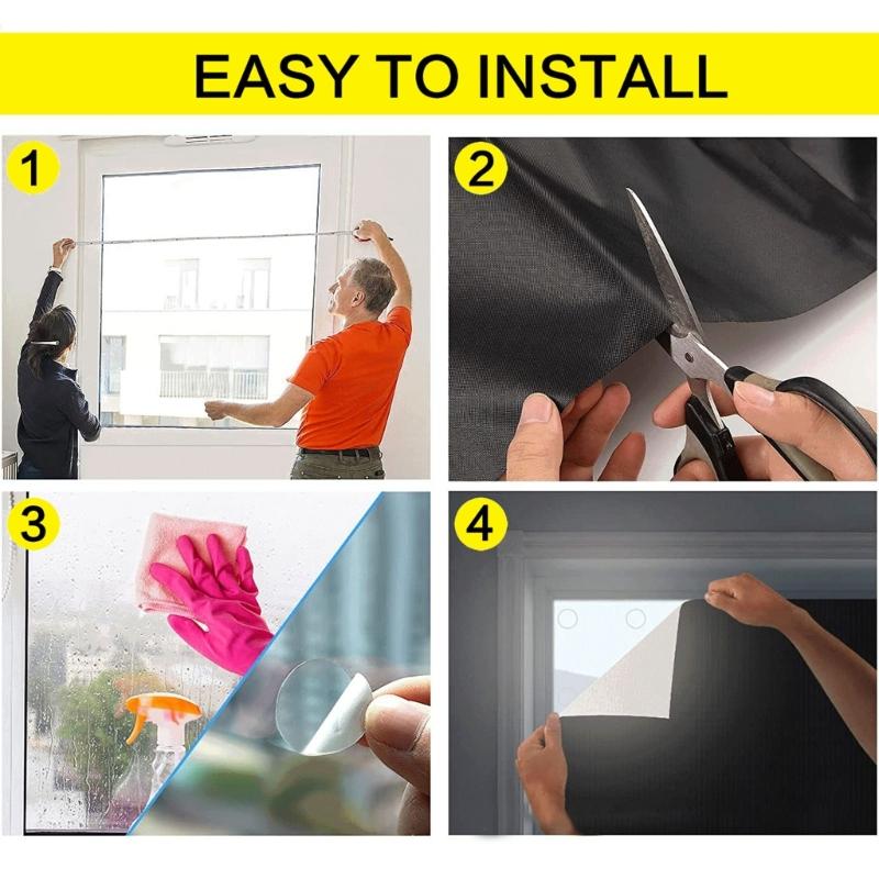 Quick Response Magnetic Window Panel Minimizes Sunlight Excellent For Apartments And Camping 300x145cm