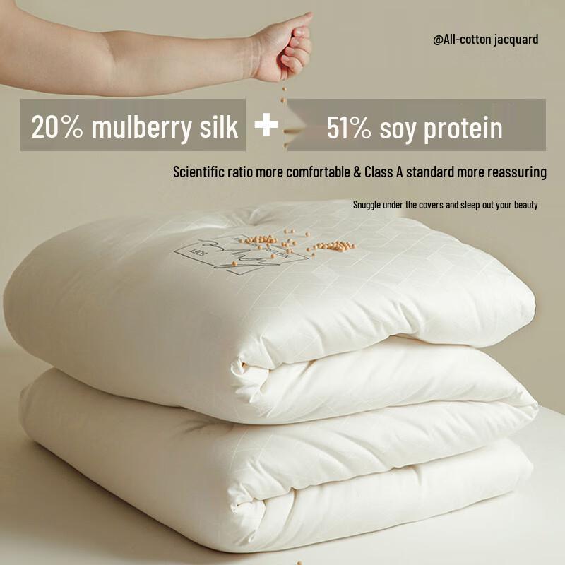 Yuanzhiwei Geometric Jacquard Silk Soy Blend Quilt