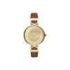 Armani Exchange AE Quarzwerk Lederarmband Goldenes Zifferblatt Damenuhr AX5324