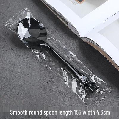 Heavy-Duty Black Disposable Plastic Spoons