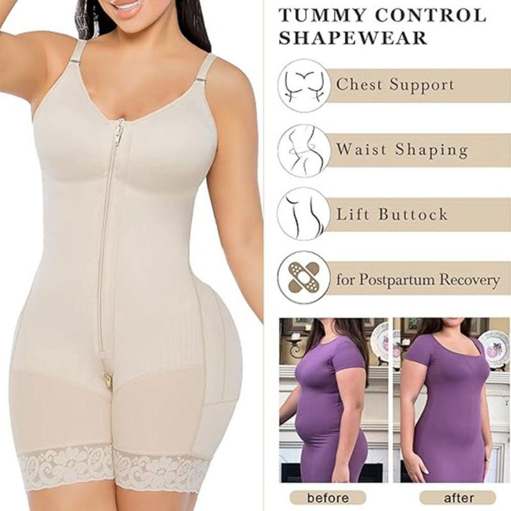 Zipper Style Butt Lifter Bodysuit Underwear Slimming Shapewear Postpartum Body Shaper  Postpartum