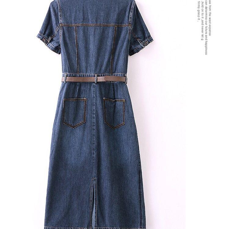 Fashion Denim Dress with High Waist and Casual Style for Women